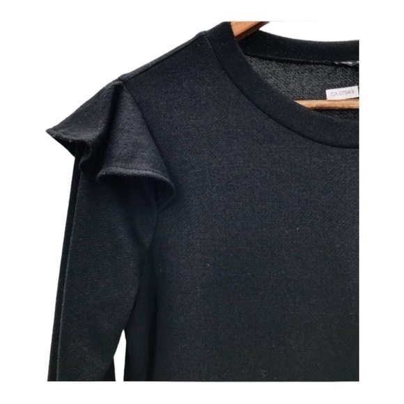 4/$45 AS U WISH NWT Black Long Sleeve Mini Mid Length Light Sweater Dress Small - Picture 3 of 9